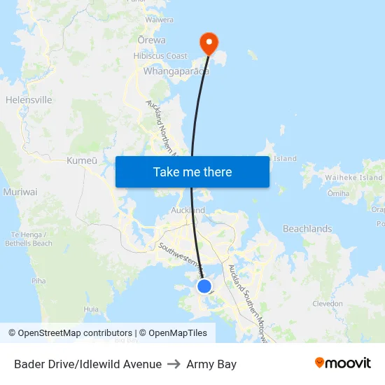 Bader Drive/Idlewild Avenue to Army Bay map