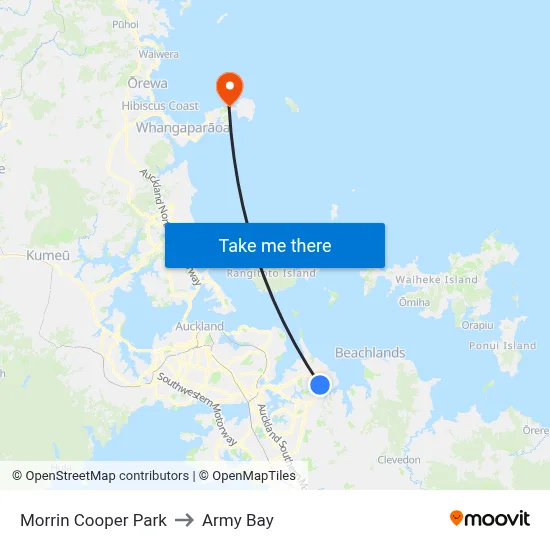 Morrin Cooper Park to Army Bay map