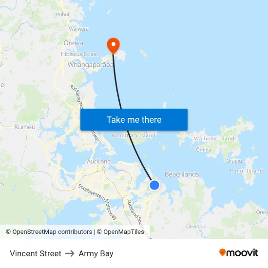 Vincent Street to Army Bay map
