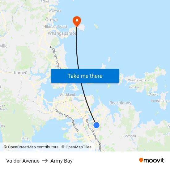 Valder Avenue to Army Bay map