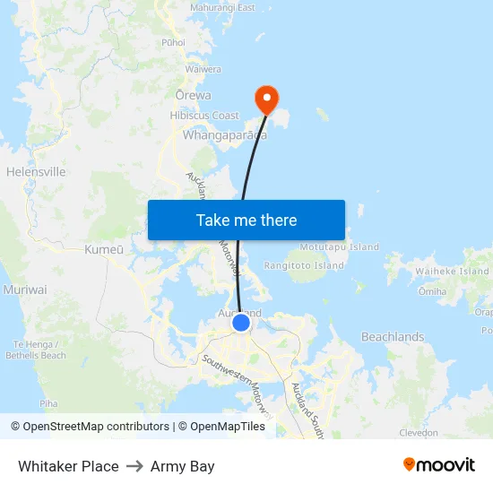 Whitaker Place to Army Bay map