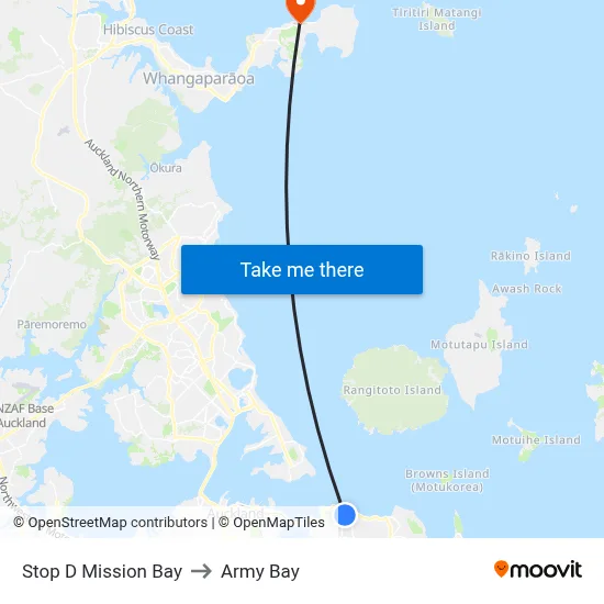 Stop D Mission Bay to Army Bay map