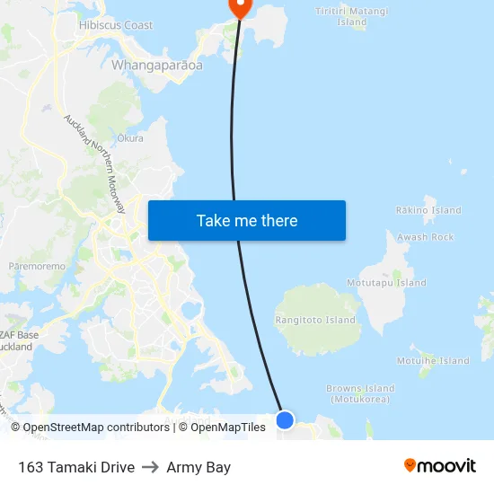 163 Tamaki Drive to Army Bay map