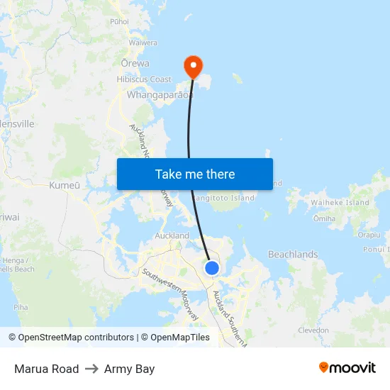 Marua Road to Army Bay map