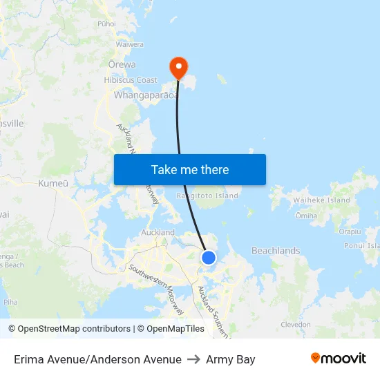 Erima Avenue/Anderson Avenue to Army Bay map
