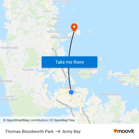 Thomas Bloodworth Park to Army Bay map