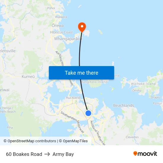 60 Boakes Road to Army Bay map