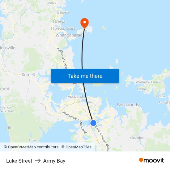 Luke Street to Army Bay map