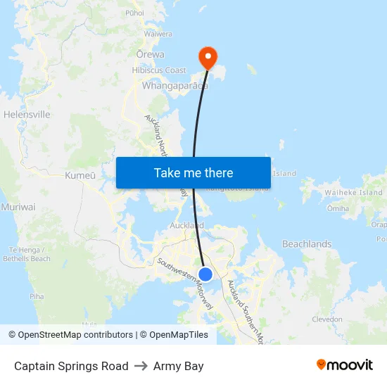 Captain Springs Road to Army Bay map