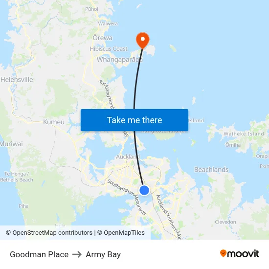 Goodman Place to Army Bay map