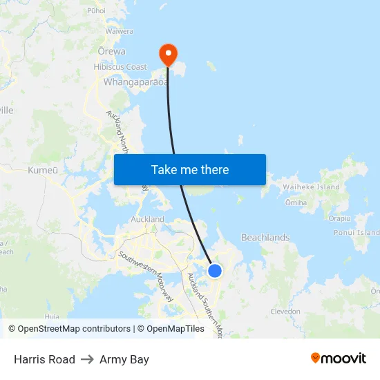 Harris Road to Army Bay map