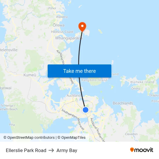 Ellerslie Park Road to Army Bay map