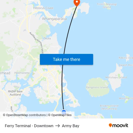 Ferry Terminal - Downtown to Army Bay map