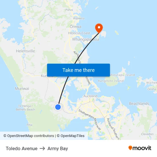 Toledo Avenue to Army Bay map