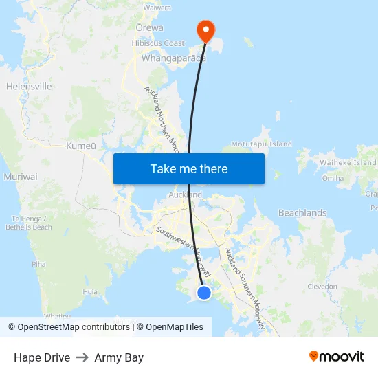 Hape Drive to Army Bay map