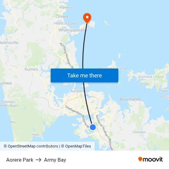 Aorere Park to Army Bay map