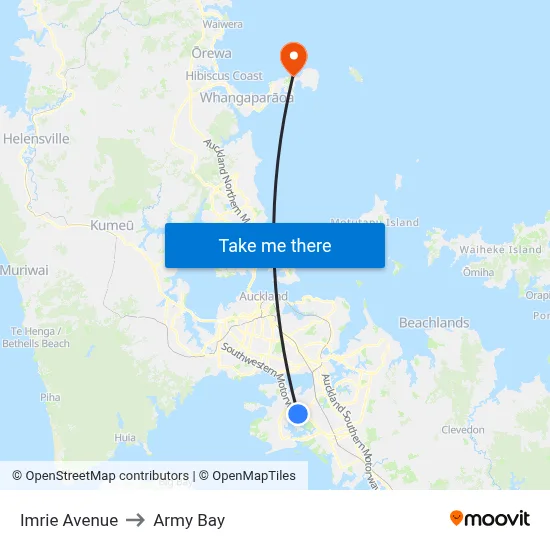 Imrie Avenue to Army Bay map