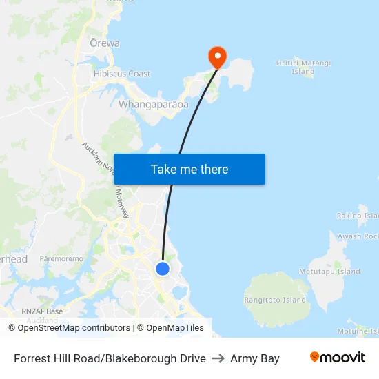Forrest Hill Road/Blakeborough Drive to Army Bay map