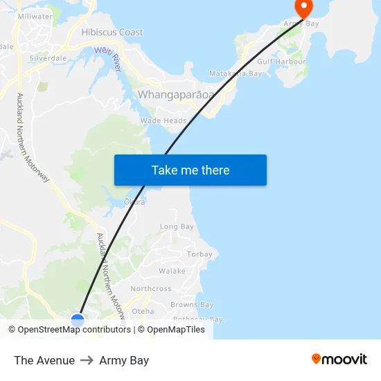 The Avenue to Army Bay map
