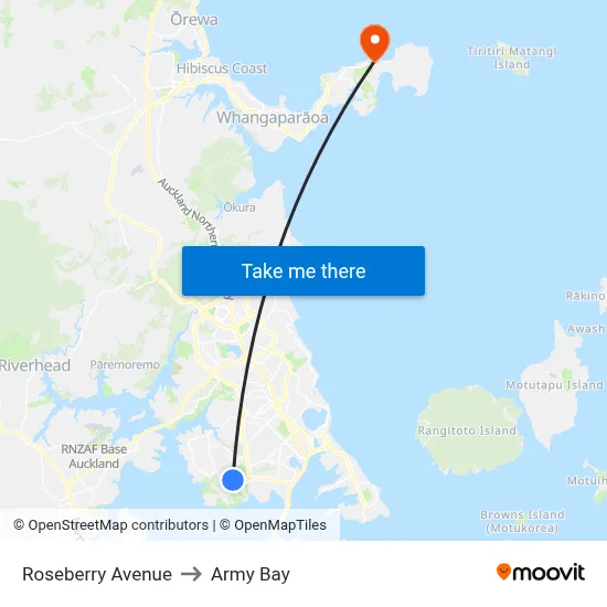 Roseberry Avenue to Army Bay map