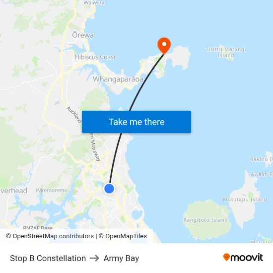 Stop B Constellation to Army Bay map