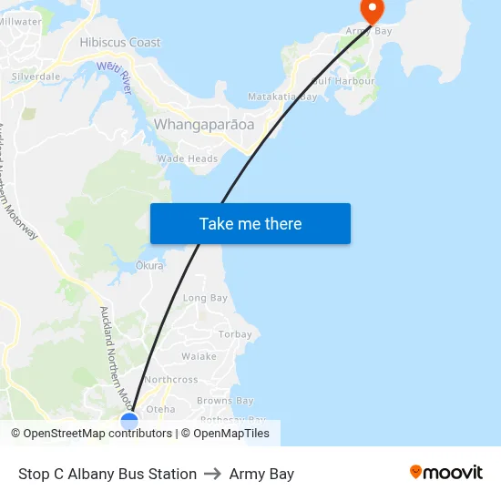 Stop C Albany Bus Station to Army Bay map