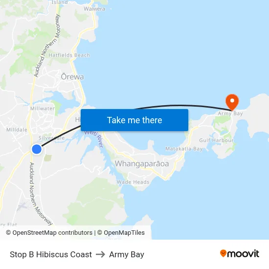 Stop B Hibiscus Coast to Army Bay map