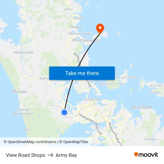 View Road Shops to Army Bay map