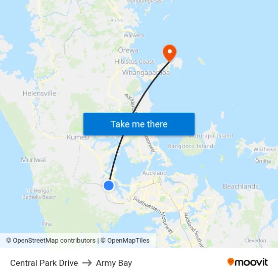Central Park Drive to Army Bay map