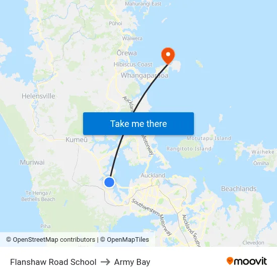 Flanshaw Road School to Army Bay map