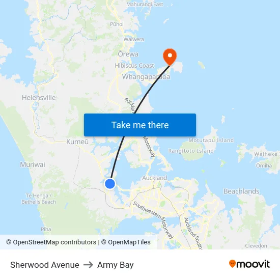 Sherwood Avenue to Army Bay map