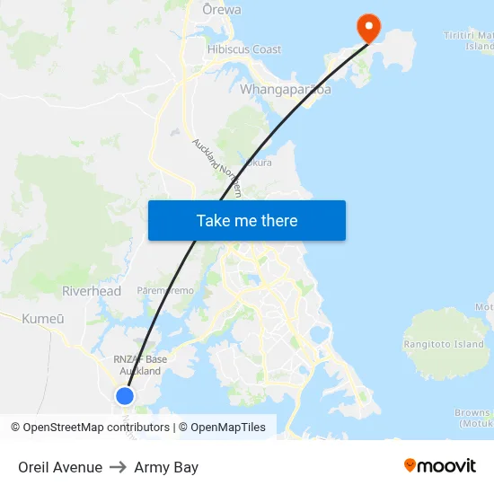 Oreil Avenue to Army Bay map