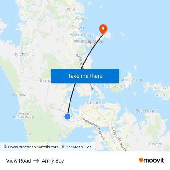 View Road to Army Bay map