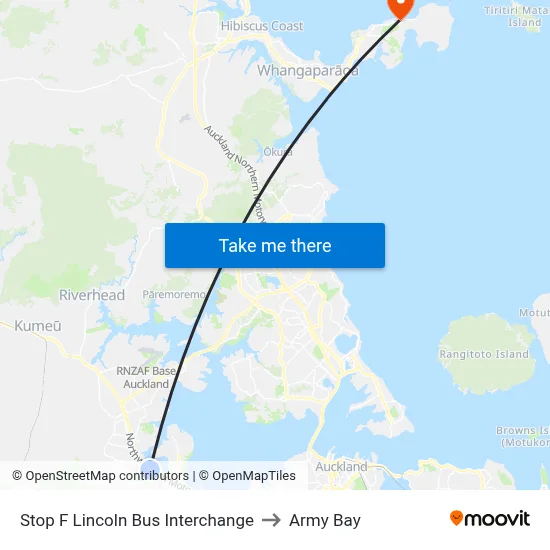 Stop F Lincoln Bus Interchange to Army Bay map
