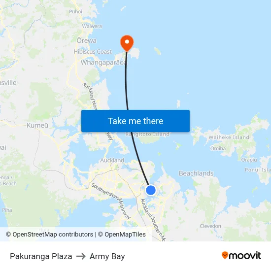 Pakuranga Plaza to Army Bay map