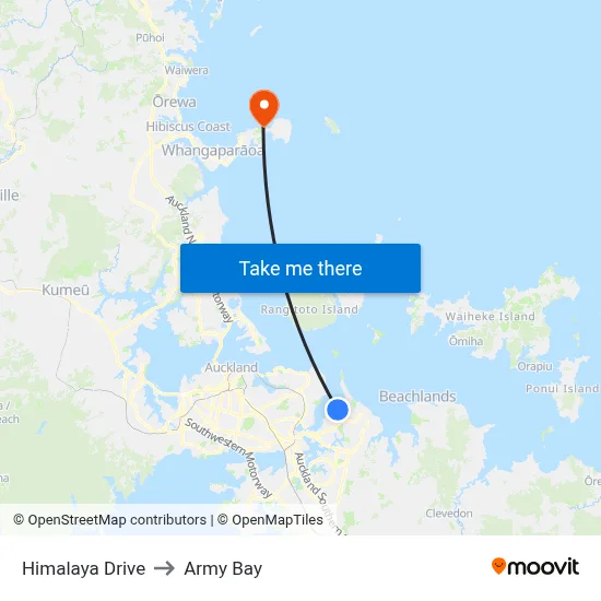 Himalaya Drive to Army Bay map