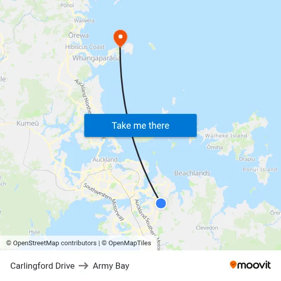 Carlingford Drive to Army Bay map