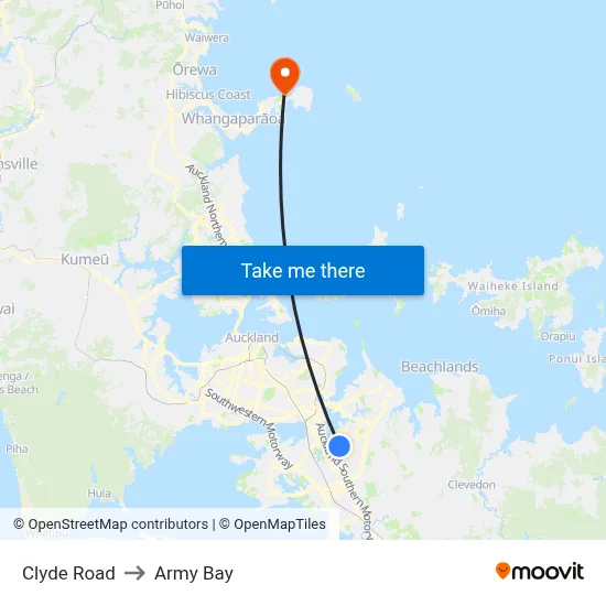 Clyde Road to Army Bay map