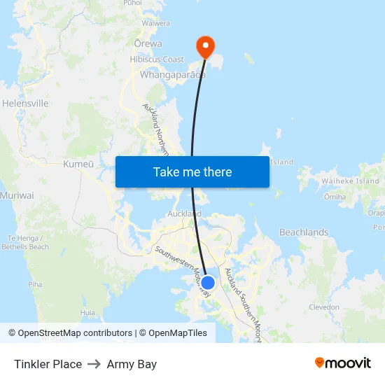 Tinkler Place to Army Bay map
