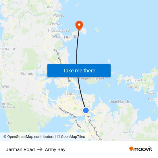 Jarman Road to Army Bay map