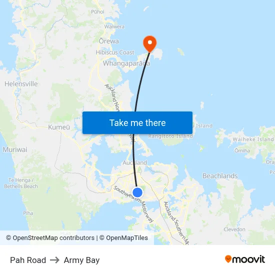 Pah Road to Army Bay map