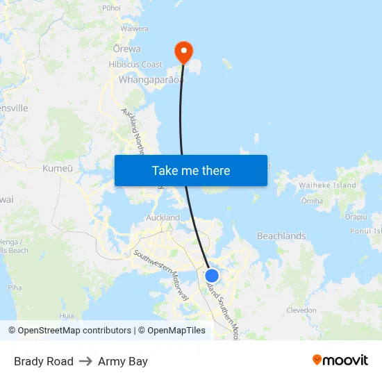 Brady Road to Army Bay map