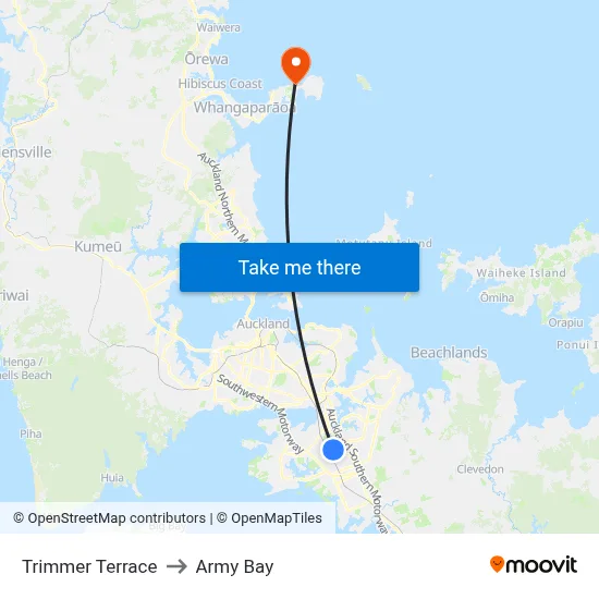 Trimmer Terrace to Army Bay map