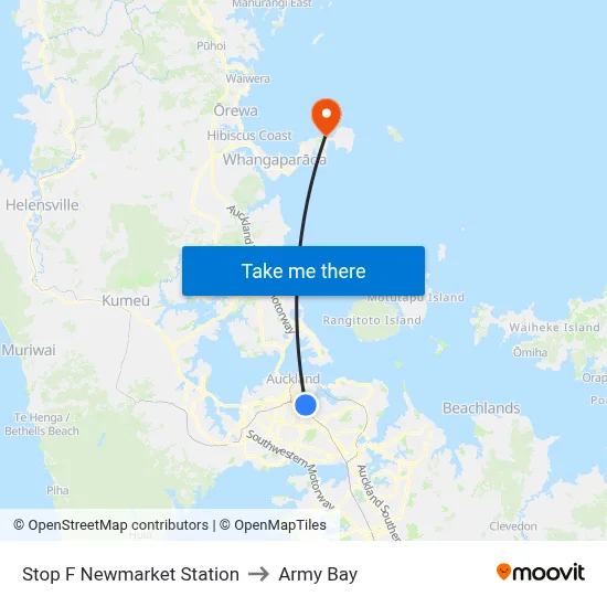 Stop F Newmarket Station to Army Bay map