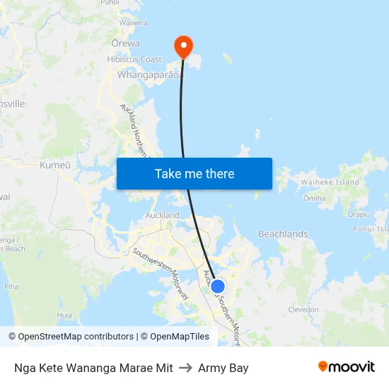 Nga Kete Wananga Marae Mit to Army Bay map