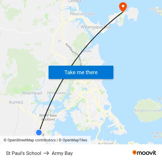 St Paul's School to Army Bay map