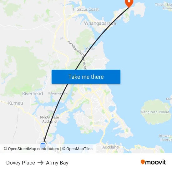 Dovey Place to Army Bay map