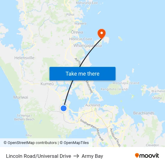 Lincoln Road/Universal Drive to Army Bay map