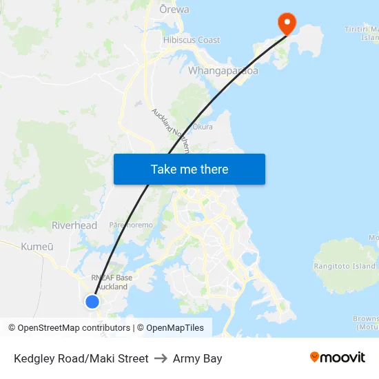 Kedgley Road/Maki Street to Army Bay map