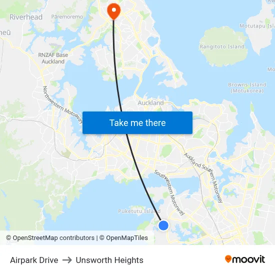 Airpark Drive to Unsworth Heights map